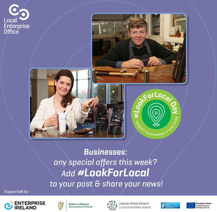countykerry's tweet photo. In business? Today is #LookForLocal Day!
Use the hashtag in your social posts to connect with your community to showcase YOUR business!
Supported by @countykerry and @LEOCountyKerry
#shoplocal #shopkerry #supportlocal #Kerry https://t.co/8Vzu6gITc0