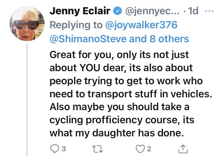 joywalker376's tweet photo. Local tv celeb seems to think its selfish of me to cycle. Well I’m not the only one 😊🚲#DulwichModalShift #ChangeIsHere @lb_southwark @RoseCllr @Radha_Burgess https://t.co/73xPMEztNN https://t.co/aeLfc8g3Ga