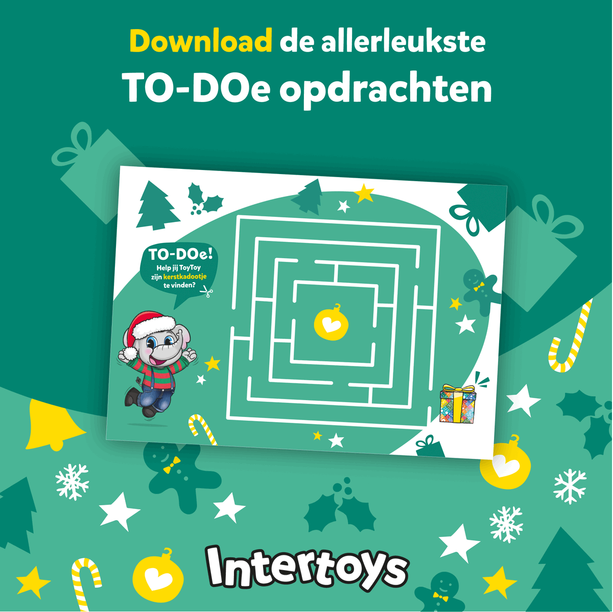 Het is weer tijd voor een leuke TO-DOe opdracht in kerst thema! Lukt het jou om ToyToy door het doolhof heen te begeleiden in de zoektocht naar zijn kadootje? 🎁
Download 'm hier: bit.ly/3qmrSzH