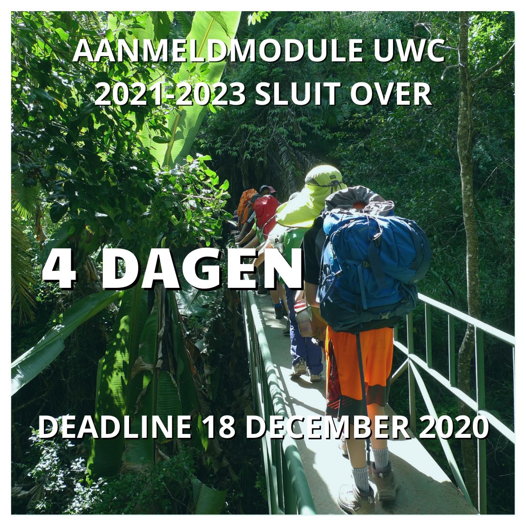 #applynow NOG 4 DAGEN TOT DE DEADLINE VAN UWC NEDERLAND!
Je kunt het! Maak je aanmelding af en lever het in. 
.
.
#uwc #uwcnl #laatsteloodjes #aanmelden #deadline