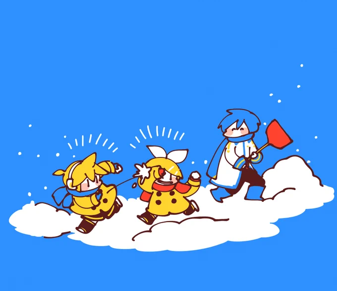 雪にはしゃぐボカロ達 