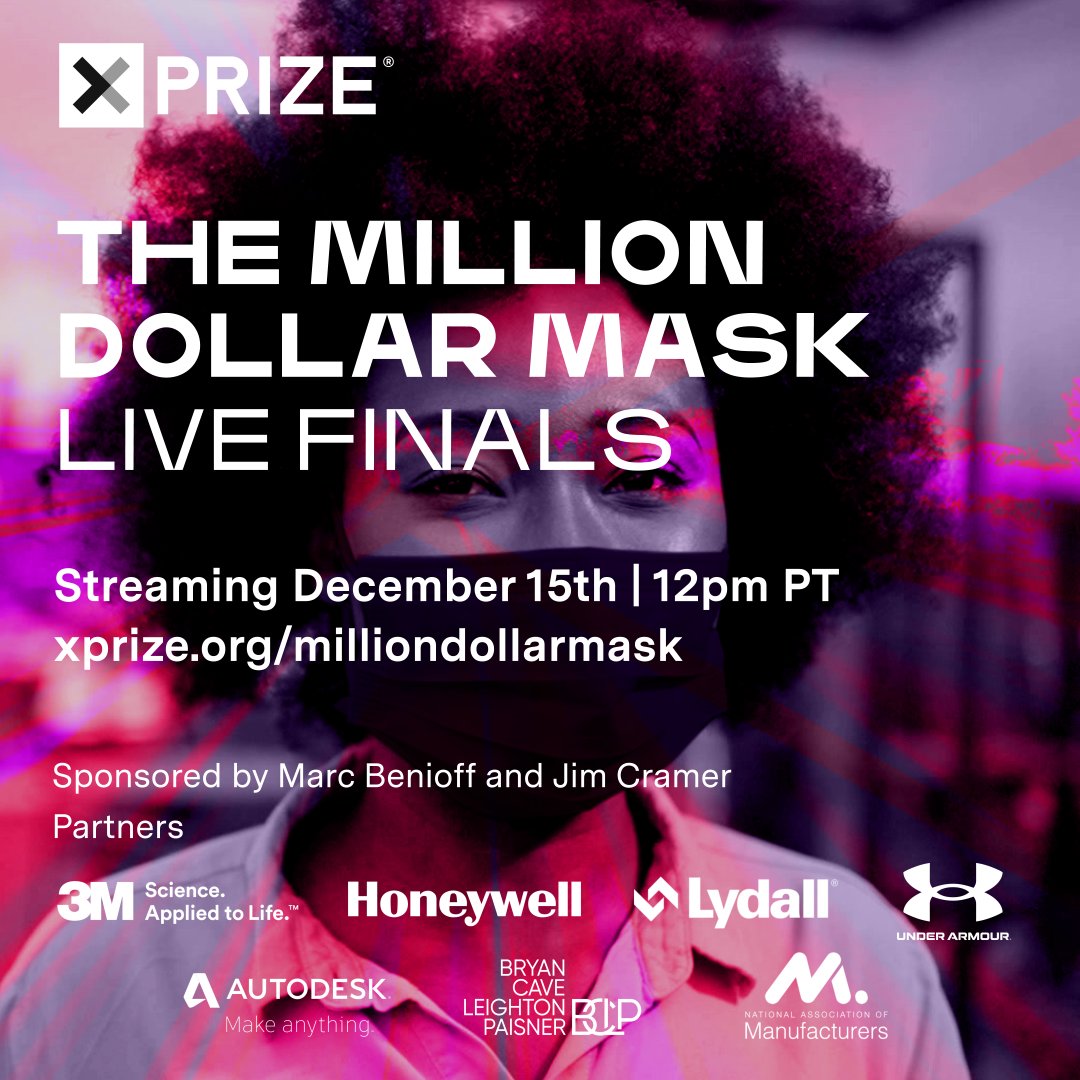 _ifedayoh's tweet photo. We are in the finals of the @XPRIZE Next-Gen Mask Challenge. Watch us live tomorrow, Dec 15th at 9pm WAT to hear us and other teams pitch for the $1M prize, to hosted by @jimcramer 😷🏆 
Watch here: https://t.co/wcuEEnazs2 

 #milliondollarmask #nextgenmask https://t.co/61fSsaRDsy
