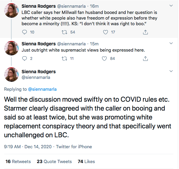 the "Let Bigots Call" radio station doing what it's always done. talk radio in a social life as resentful and putrid as Britain's allows "controversy" (bigotry and majoritarian white supremacy) to drive ratings.