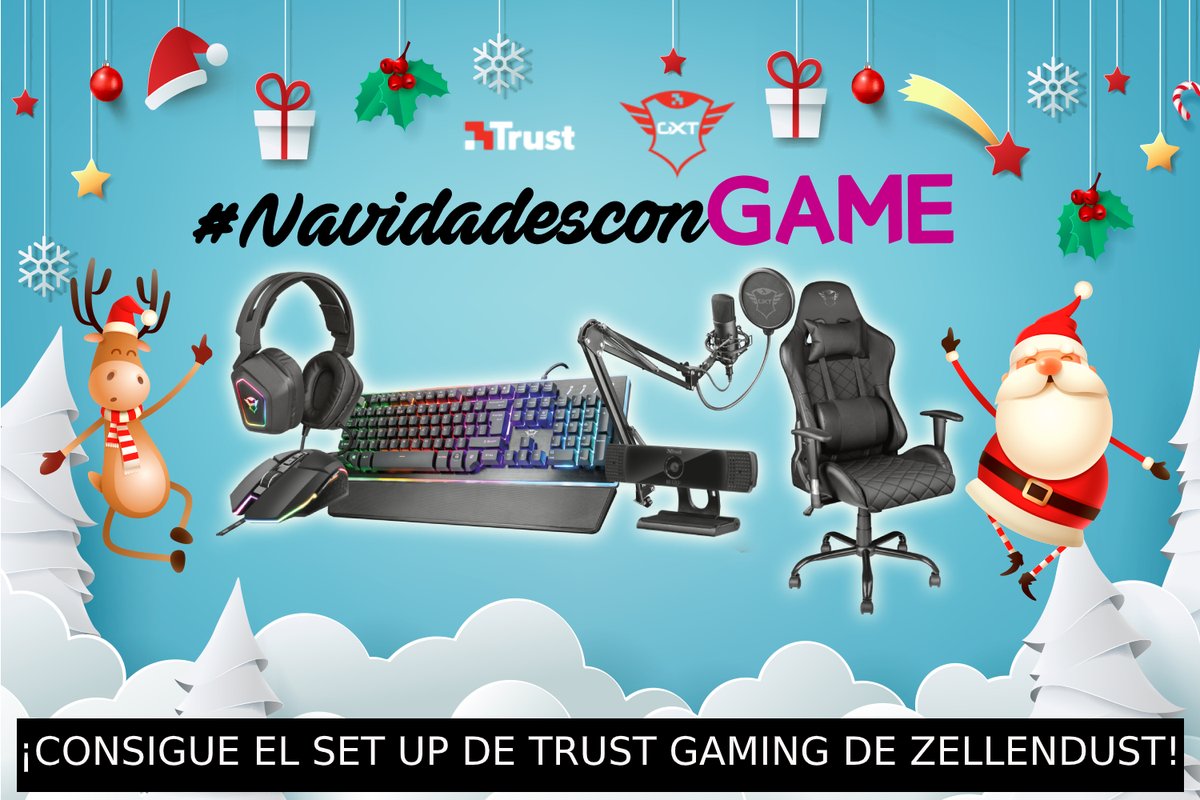 ¡GANA el SET UP de <a href="/TrustGaming/">Trust Gaming</a> de <a href="/ZellenDust/">Luis Zellen</a>! 

Incluye RATÓN, TECLADO, SILLA, AURICULARES, WEBCAM y MICRO.

— RT + Síguenos y a <a href="/Trust_Spain/">GXTrust España</a> + Responde usando #NavidadesConGAME. 

➡ No te pierdas las mejores ofertas de TRUST en GAME: bit.ly/3q363Ff