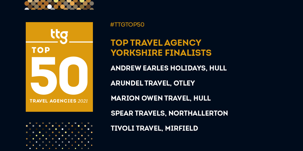 TTG (@ttgmedia) on Twitter photo 👏 TOP TRAVEL AGENCY YORKSHIRE FINALISTS: Andrew Earles Holidays Hull, <a href="/ArundelTravel/">ArundelTravel</a> Otley, <a href="/MarionOwenTCC/">Marion Owen Travel</a> Hull, <a href="/SpearTravels/">Spear Travels</a> Northallerton and <a href="/Tivoli_Travel/">Tivoli Travel Ltd</a> Mirfield Sponsored by <a href="/RivieraTravel/">SUNIL CHAWLA</a> #TTGTop50 👏 TOP TRAVEL AGENCY YORKSHIRE FINALISTS: Andrew Earles Holidays Hull, <a href="/ArundelTravel/">ArundelTravel</a> Otley, <a href="/MarionOwenTCC/">Marion Owen Travel</a> Hull, <a href="/SpearTravels/">Spear Travels</a> Northallerton and <a href="/Tivoli_Travel/">Tivoli Travel Ltd</a> Mirfield Sponsored by <a href="/RivieraTravel/">SUNIL CHAWLA</a> #TTGTop50