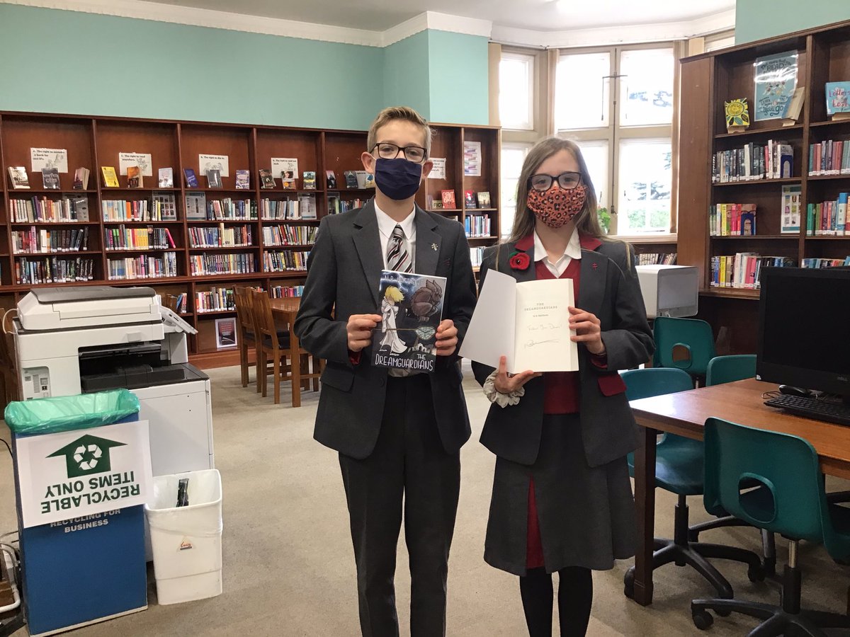 NewHallLib's tweet photo. The Librarian was given a gift of a book written by Mr.Matthews, a parent from New Hall School. Mrs. Hammett has just finished the book and it has been left on a real cliffhanger! She is looking forward to reading the next book when it is published.📚Thank you @TDreamguardians https://t.co/itoymu6mof