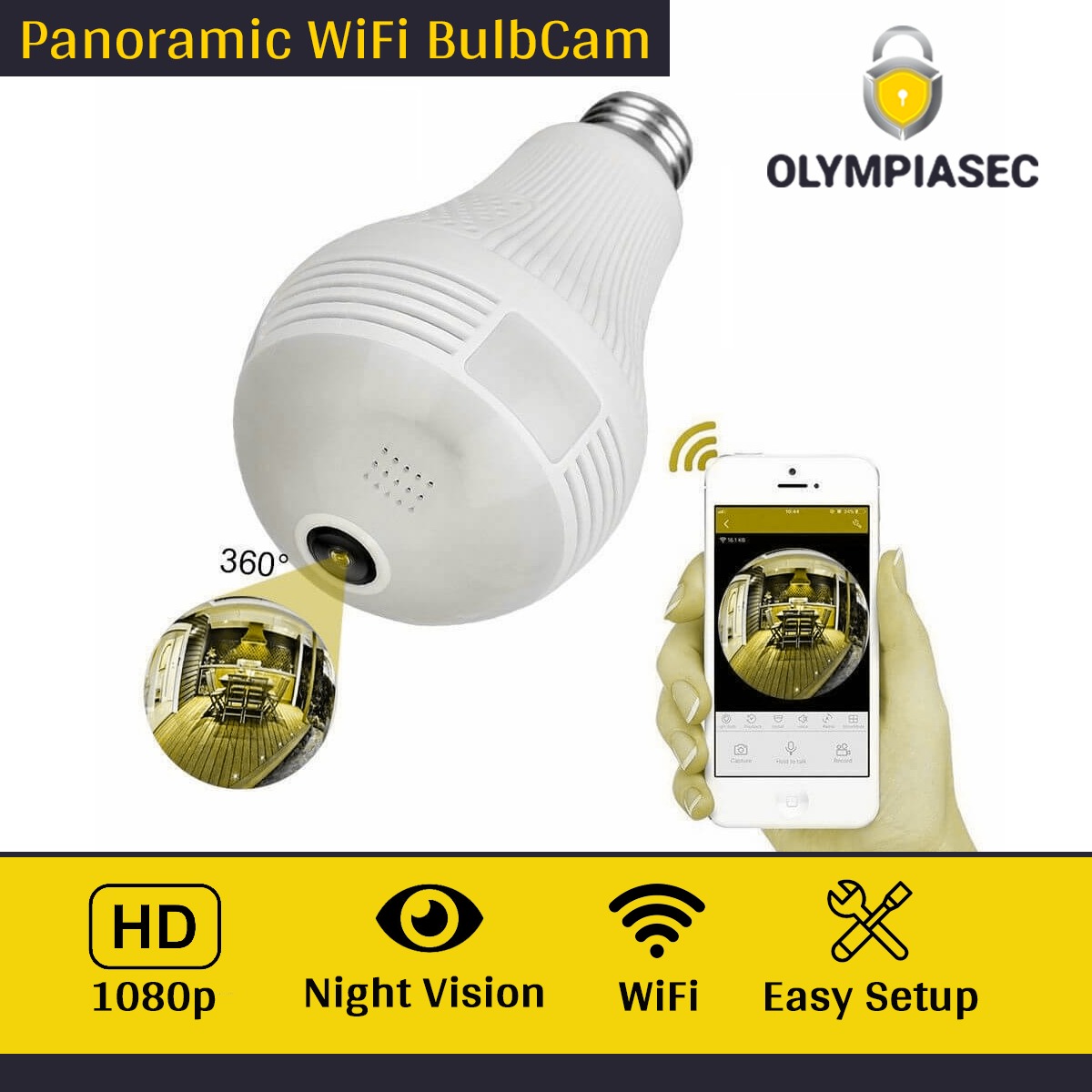 OlympiaSecure's tweet image. Olympia Secure presents a fully functional 360° Degree Fish Eye LED bulb with a camera that captures everything automatically with its 360-degree panoramic rotation and constant surveillance function.

#bulbcamera #securityproduct #homesecurity #officesecurity #HD #singapore