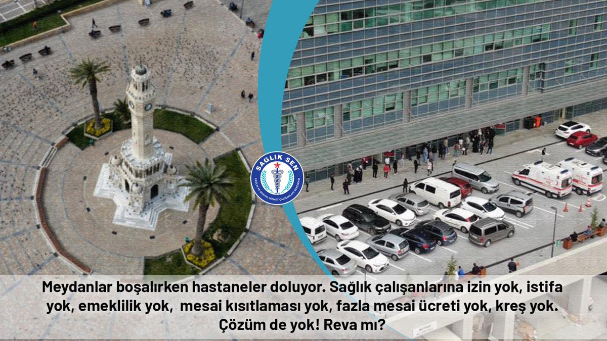 Görünmez düşmanla mücadelede fedakarlığa tamam... 
Ancak sorunlarımızın çözülmemesine de artık yeter diyoruz! 

İstihdam yetersizliği
Aşırı iş yükü
Güvencesiz istihdam
Ücret adaletsizliği
Şiddet 
Kreş
#HepBirlikteArtıkYeterDiyoruz