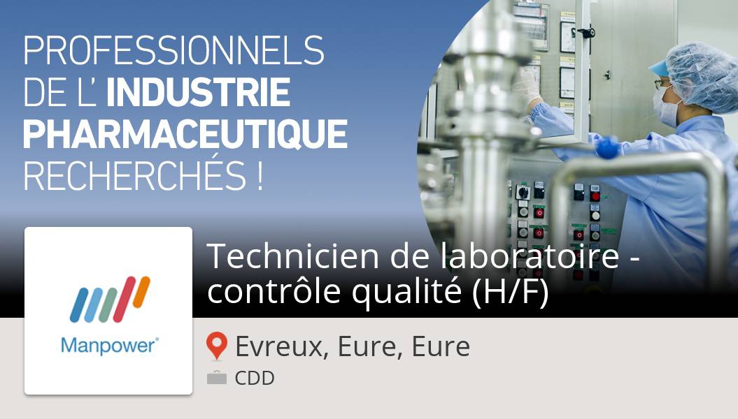 BrigittePotie's tweet photo. #ManpowerFrance recrute un(e) #Technicien de laboratoire - contrôle #qualité (H/F), postulez dès maintenant ! (#EvreuxEureEure) #job https://t.co/5i1bIfdbiu https://t.co/opzx9pSe4Y