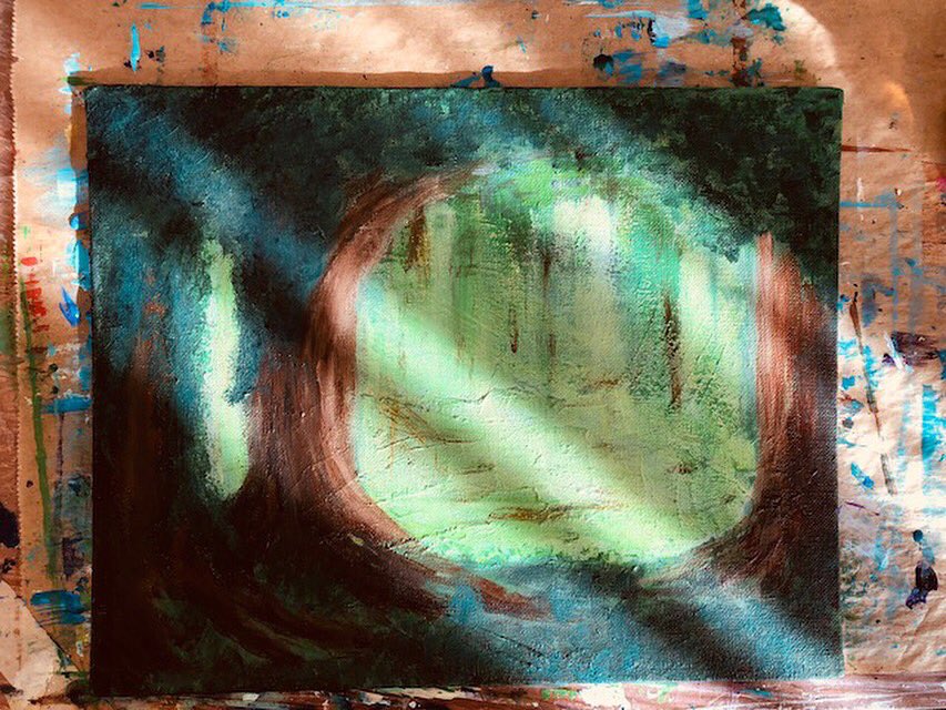 LightWander's tweet image. Divine intervention? 🧐🤨😄 
  
#sunshine on a #painting