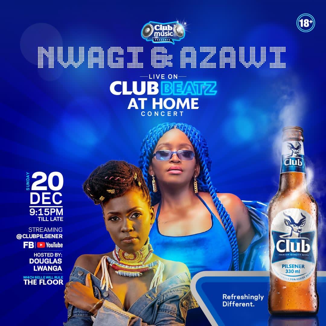 BlizzUganda's tweet photo. @ClubPilsener is bringing the avenue to stage in the next edition of #ClubBeatzAtHome. @FirebbyUg and @AzawiOfficial will be lighting up the stage with @DouglasLwangaUg #RefreshYourBeat https://t.co/LFUt2Xyq4A