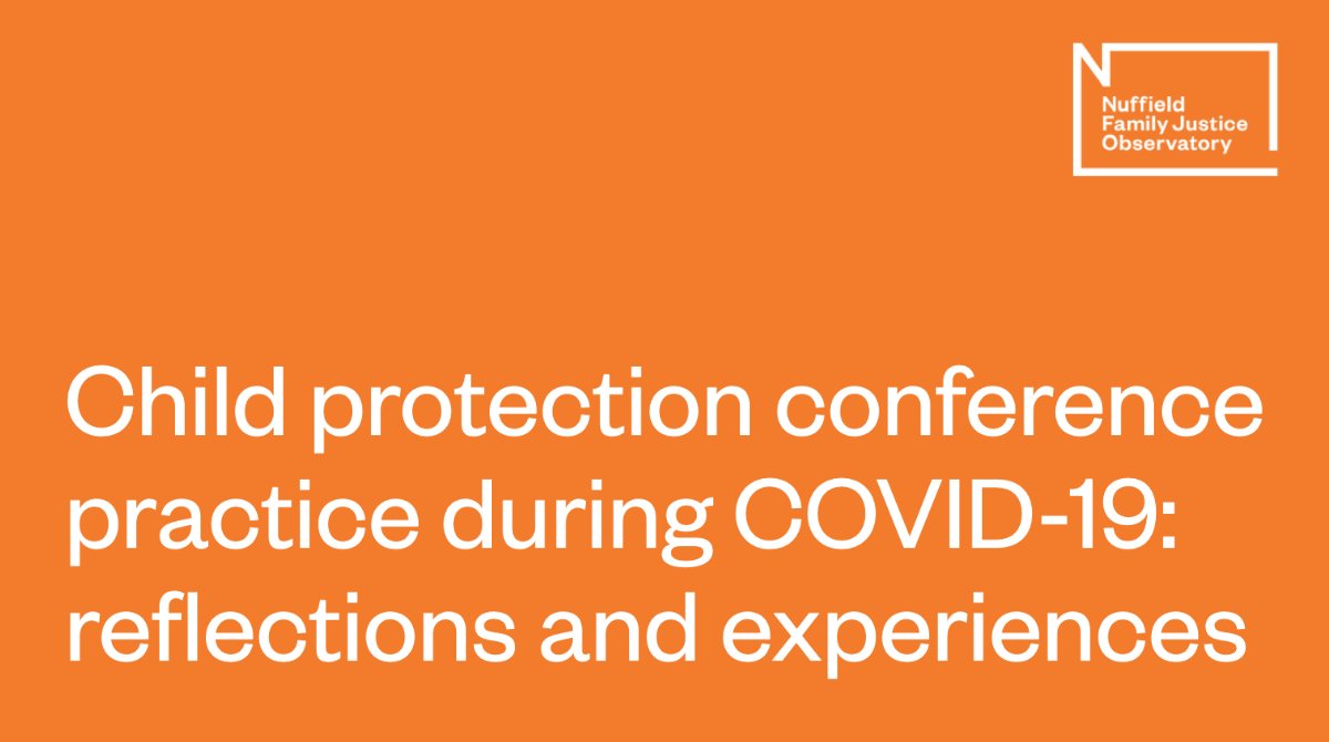 Our new survey suggests the majority of formerly face-to-face child protection conferences are now held remotely by video or phone, due to #COVID19.

It explores advantages and disadvantages for professionals, and experiences of parents and families.

nuffieldfjo.org.uk/resource/child…