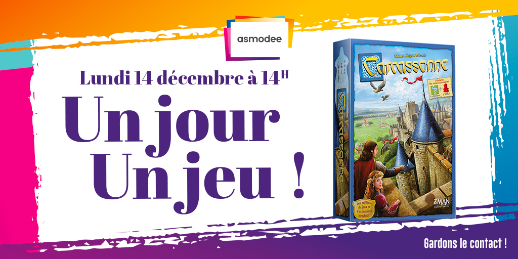 asmodee_fr's tweet photo. 🏰 #CONCOURS 😀

Tentez de gagner #Carcassonne le grand classique du jeu de société moderne !

Pour participer :

✅ Follow @Asmodee_fr
 + RT ce tweet
✅ Tag ton partenaire de jeu
💡 Jouez aussi sur FB+Insta

TAS 15/12 à 14h #j2s https://t.co/JixWLFow8k