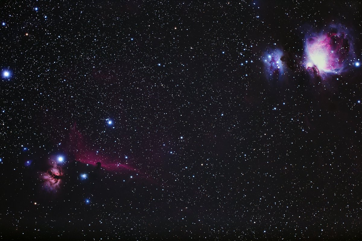 まさ 一年前の画像 馬頭星雲 M42 を再処理してみた 星雲をだいぶあぶり出せるようになった でもm42の白飛びはどうしようもなかった 画像処理でなんとかする方法あるのか 多段階露出で撮るしかないのか