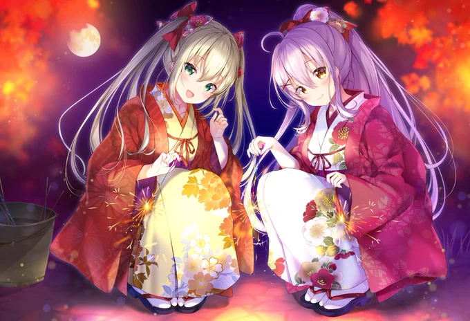 【告知】蜂屋ひまわりちゃん(@Himawari_Pachi)
釘宮かんなちゃん(@Kanna_Pachi)
のイラスト描かせていただきました☺️?✨
秋冬のしっとりしたイメージです?
来年はお祭り気軽に行けるようになるといいね 