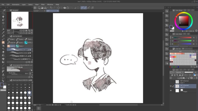 i just managed my workspace!! and trying out some brush :o i'm still trying to understand csp aa 