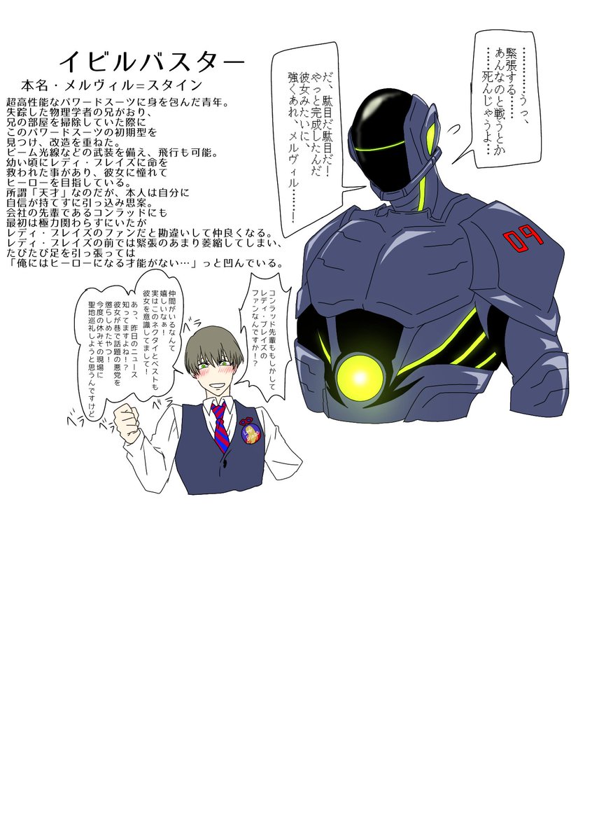 創作/ ア○コミ風ヒーロー創作のキャラ紹介
ヒーロー編 その1 