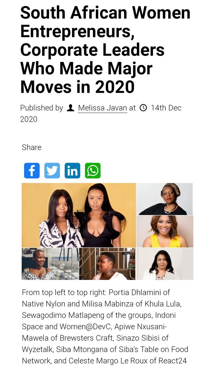 KhulaLula's tweet photo. We are honoured to have SME South Africa include our founder @LisaLamla as one of the South African Women Leaders who've made major moves in 2020. To read the full piece visit: https://t.co/IByZfuEaLa https://t.co/Bb89DhoVui