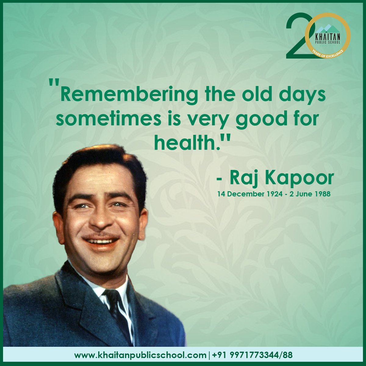 KPS_Sahibabad's tweet photo. On his birth anniversary, we salute the golden hero of the Indian film industry, #RajKapoor
#KPS #education #Edchat #Teachers #students #MUN #ThinkersConclave #onlineclasses #googleclasses #results2020 #topschoolsindia #topschoolinGhaziabad #AdmissionOpen2020 #RegisterNow https://t.co/868yHLjMTA