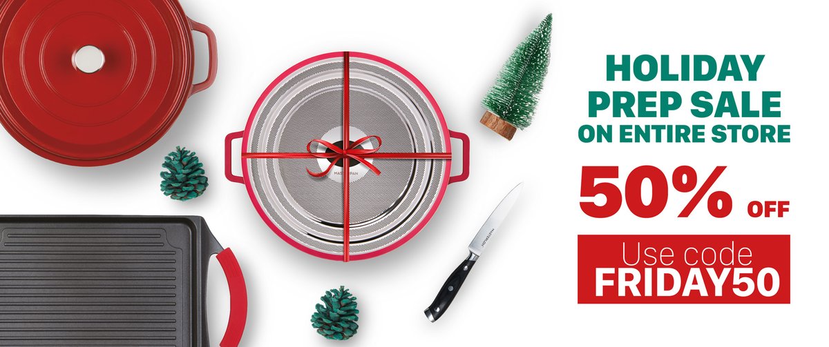 TheMasterPan's tweet photo. Holiday Prep Sale
50% OFF on our entire online store
Use Code: FRIDAY50
please visit Masterpan Store
https://t.co/eOoeadTQkl

#masterpan #holidaysale #bigsale #kitchenware https://t.co/rbqyYIp2w0