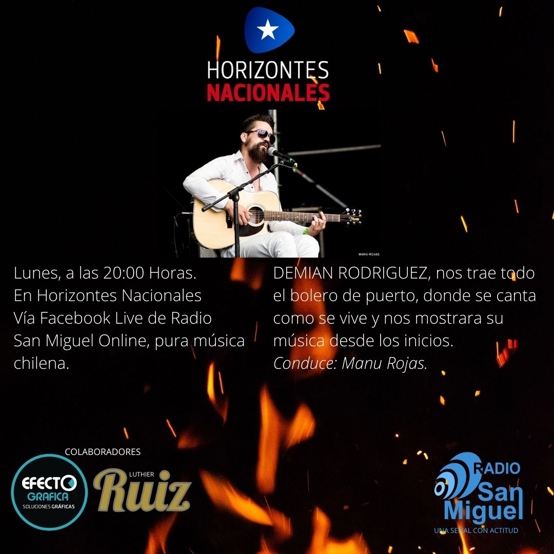 manurojasfotos's tweet photo. Hoy Lunes..!! @dmianrodriguez con toda la música y los boleros de puerto a las 20:00 horas, en Horizontes Nacionales vía Facebook Live de Radio San Miguel Online, los y las esperamos...¡¡
.
#demianrodriguez
#boleros
#musicapopular
#musicachilena���🇱
#horizontesnacionales https://t.co/TbhQTMtMqo