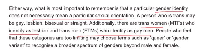 Whittle et al redefining Lesbians and Gay men without their consent. Stonewall knew all this when they took them under the umbrella. Make no mistake.