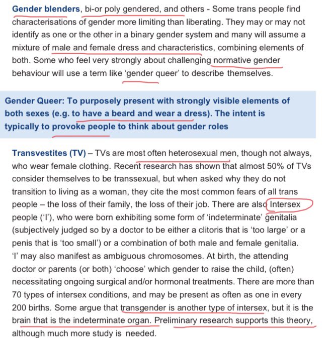 Scientifically illiterate (& offensive) definition of intersex. Also offensive. However it does lay bare why they are used so much in this debate. A desperate need to believe in an “intersex of the brain”. Also accurate on the “Gender Queer”. Thinking of Alex Drummond?