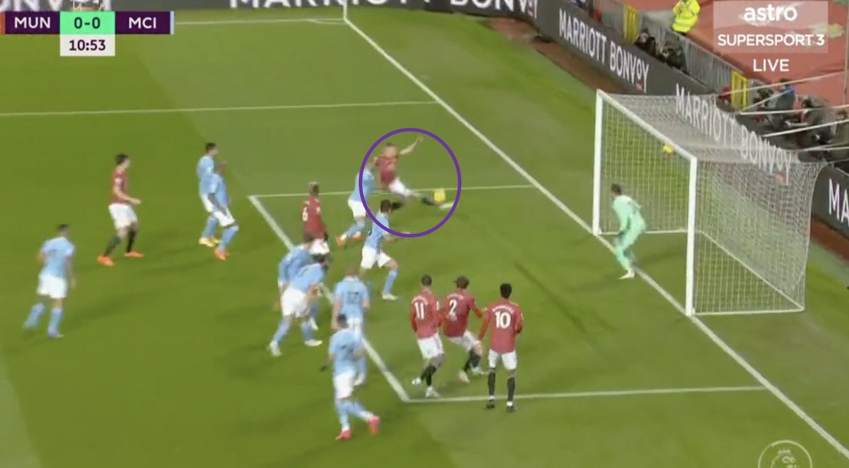 4. Set Pieces. MUN have been improving in the danger of their set pieces well this season.A. Shaw’s delivery was great but Lindelof’s timing, run and winning the aerial duel was massive to this corner (an improvement) — Scott’s run too.B. Lindelof’s run & header again.