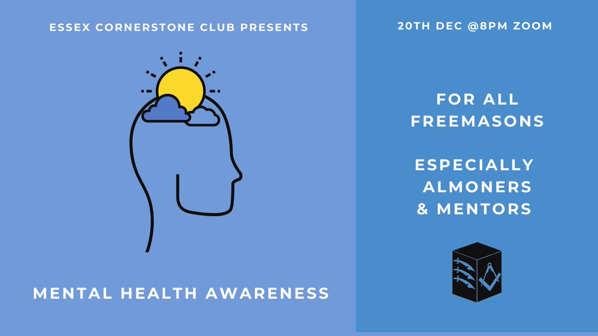 YoungMasonsClub's tweet photo. This year has been tough, tougher than we could have imagined. 

We're hosting an event with two experts on mental health to help you identify the signs and symptoms within yourself and those around you.

If you's like to come along please DM us. 

#Freemasons https://t.co/slPOBIlESF