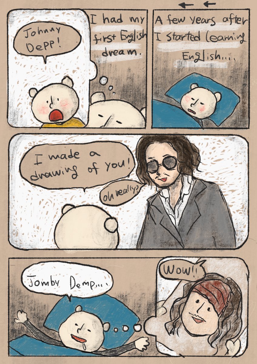 DoWBP_ENG's tweet photo. My first English dream #comic #Englishlearning #English #JohnnyDepp #bilingual https://t.co/X3DF4FtJDY