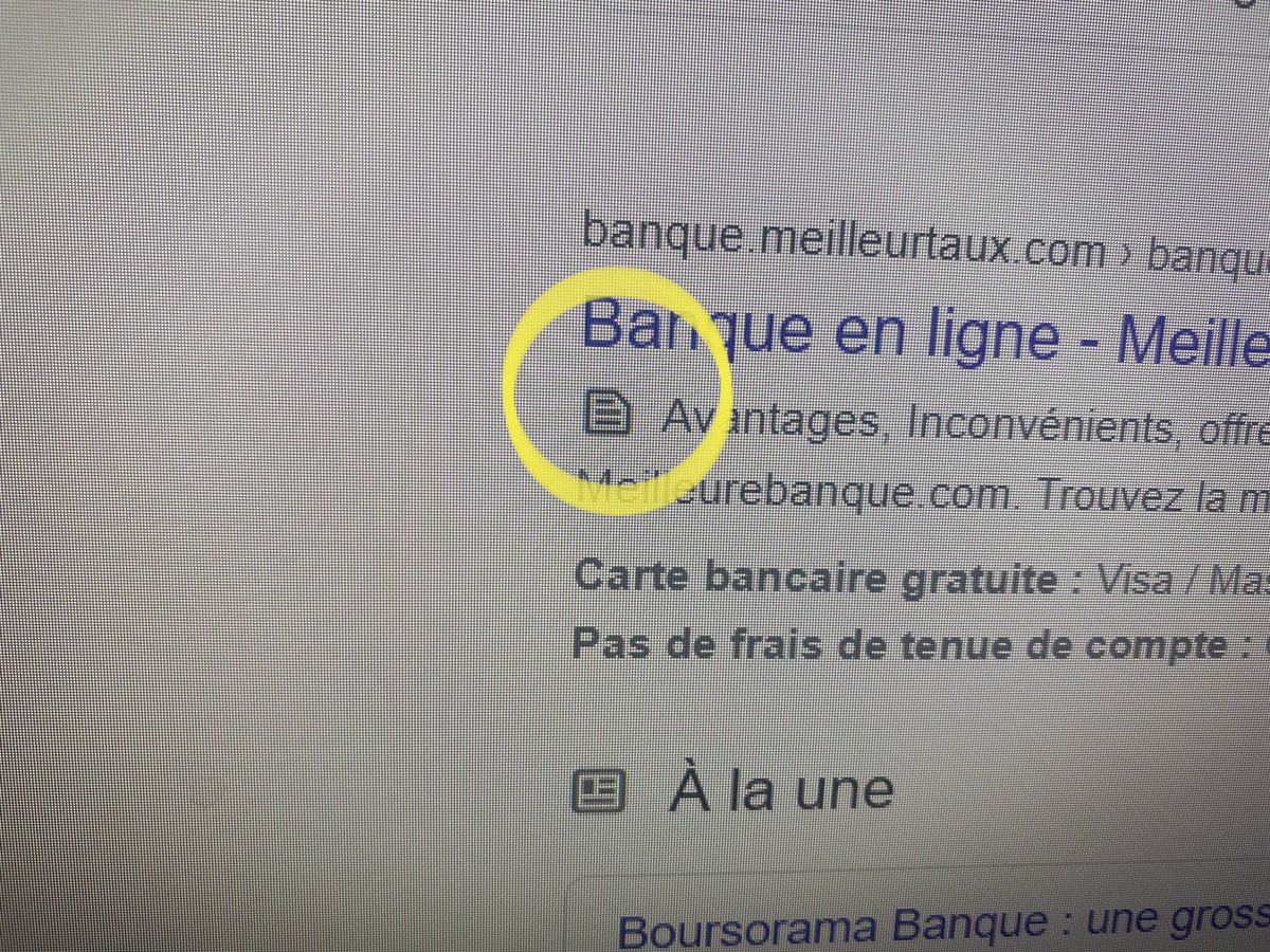 Nouveau test de Google : Les sites avec cet icône affichent des meta description plus longues au passage de la souris. Voir la vidéo en dessous.