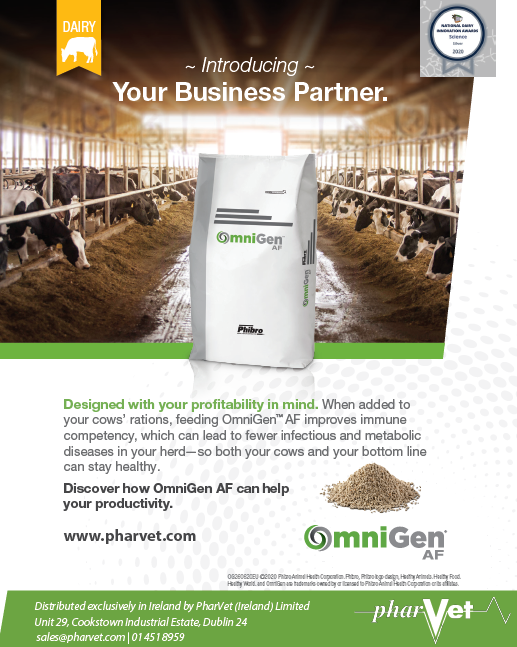 PharVetIreland's tweet photo. Did you see our recent ad in the @farmersjournal? Contact PharVet today for more information on OmniGen AF🐮 #teamdairy #animalhealth #amr https://t.co/Z4v7YN8Jdd