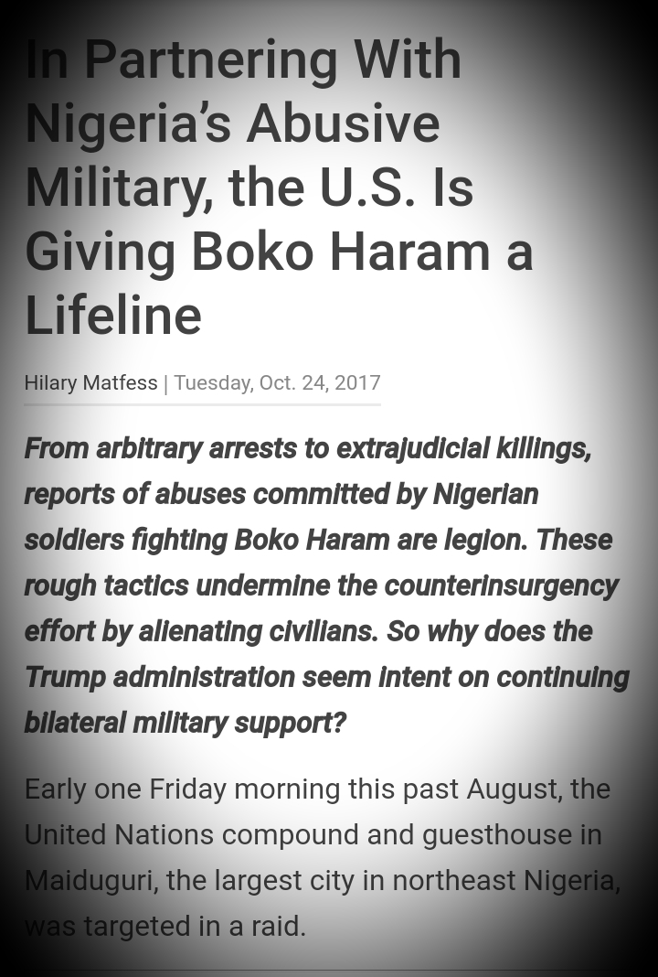 The U.S mainstream media went beserk. They accused President Trump of supporting a brutal and abusive Nigerian government. Why, they asked was the U.S identifying itself with an autocratic regime. To say this is hilarious will be an understatement.