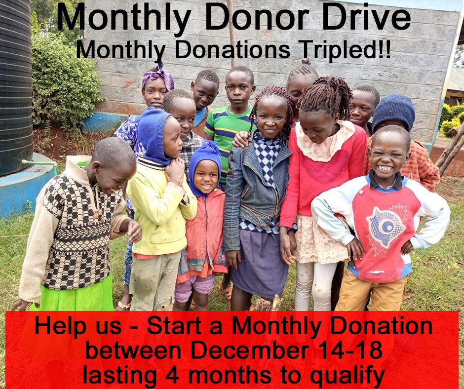 Clean Water for 2,500 Kenyan Schoolkids.  Monthly Donor Drive - Monthly donation (min. 4 months) set-up December 14-18 &amp; GlobalGiving TRIPLES first payment AND you count as TWO Donors toward our bonus! Too good to miss? Donate Today at:
bit.ly/RCBKenya01 
<a href="/Essex/">Essex</a> <a href="/BBCEssex/">BBC Essex</a>