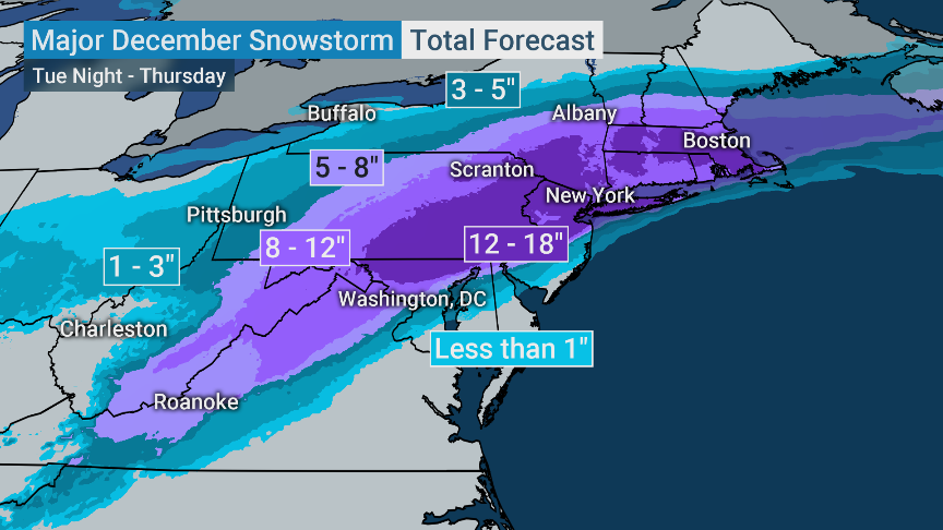 weatherchannel's tweet image. A major snowstorm will be impacting the Northeast this week! We're LIVE with the latest on timing, alerts, and snowfall.