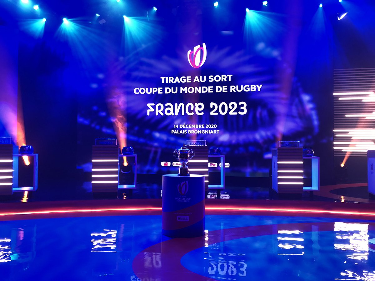 En direct du tirage au sort de la #RWC2023. Je me réjouis par avance d'accueillir les meilleures nations de rugby du monde à la @MEL_Lille en 2023, au @StadePM. <a href="/France2023/">Rugby World Cup France 2023</a>