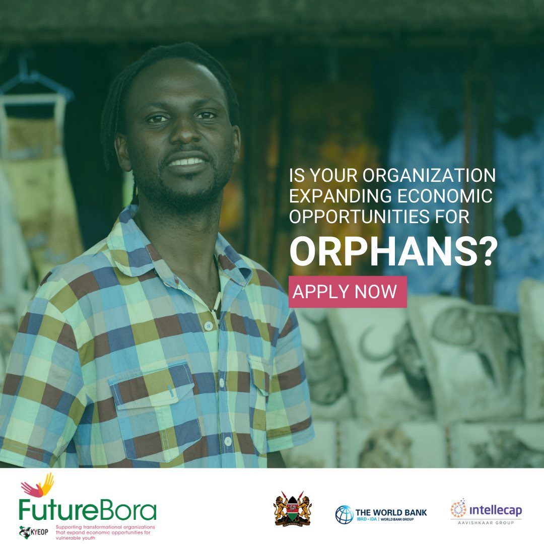 YEMKenya's tweet photo. Only 1 day to go, write to @FutureBora on: contact@futurebora.go.ke, they want to hear from U. #FutureBora is seeking organizations who are expanding economic opportunities for vulnerable Kenyan youth. Apply now: https://t.co/yZMrbwEwgj
@nadia_abdalla_   

#YouthProgramsKE https://t.co/nDZNYyC316