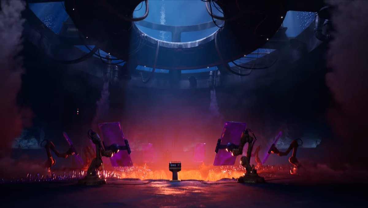 Hapnikk's tweet photo. Guys it's probabbly a stretch but what if the woman speaking with jonesy in the season 5 trailer was Singularity. We saw that their HQ is below the island that is where all the rivers lead like in chapter 1, and I mean the unvaulting event did take place there. #Fortnite https://t.co/wmsEep7jLE