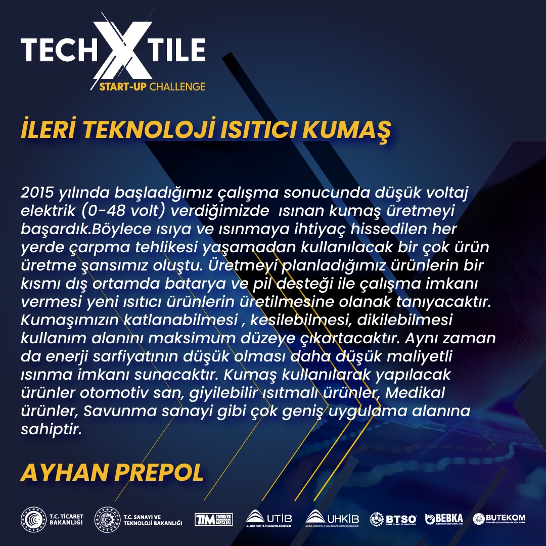 techxtile_'s tweet photo. Ödül Töreni’ne 3 gün kalmışken finalde yarışacak yenilikçi fikirlere bir göz atalım.

#techxtile #startup #arge #inovasyon #tasarım #ihracat #tekstil #sürdürülebilirlik #girişimcilik #UHKİB #Utib #hazırgiyim
@utibsosyal @ayhanprepol https://t.co/8YHU6pS4Jc