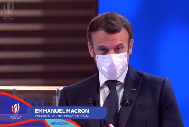 President of the French Emmanuel Macron ready to officiate at #RWC2023 Live Draw...

#BlitzBokke #Springboks