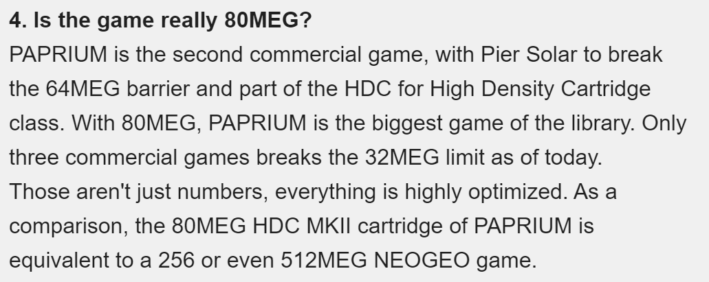 No problems here, mappers are easy to implement. You could have a 1TB cartridge if you wanted. Seems massively wasteful, though. Bigger size is nothing to boast about - to me it just sounds like the tech was poorly written and doesn't make effective use of compression.