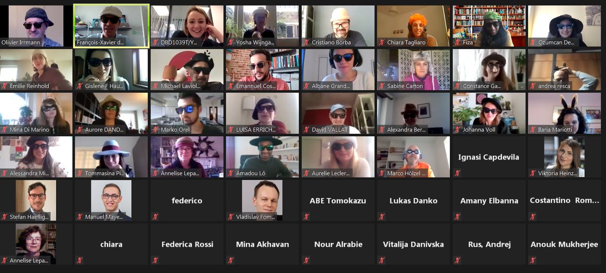 collspaces's tweet image. Final sequence of our General Assembly. DURING our happy time... #RGCS2020bis #Funnyhats #sunglases