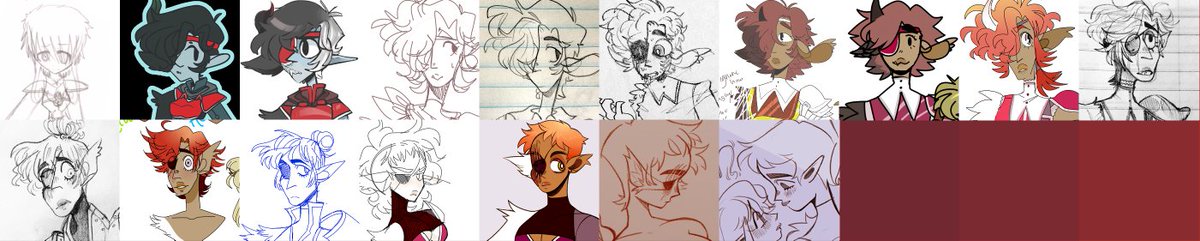 i dont have a life so im making a chart of my really early characters thru the years, so heres mercy, malik, and gabe (this dates back to 2011) 