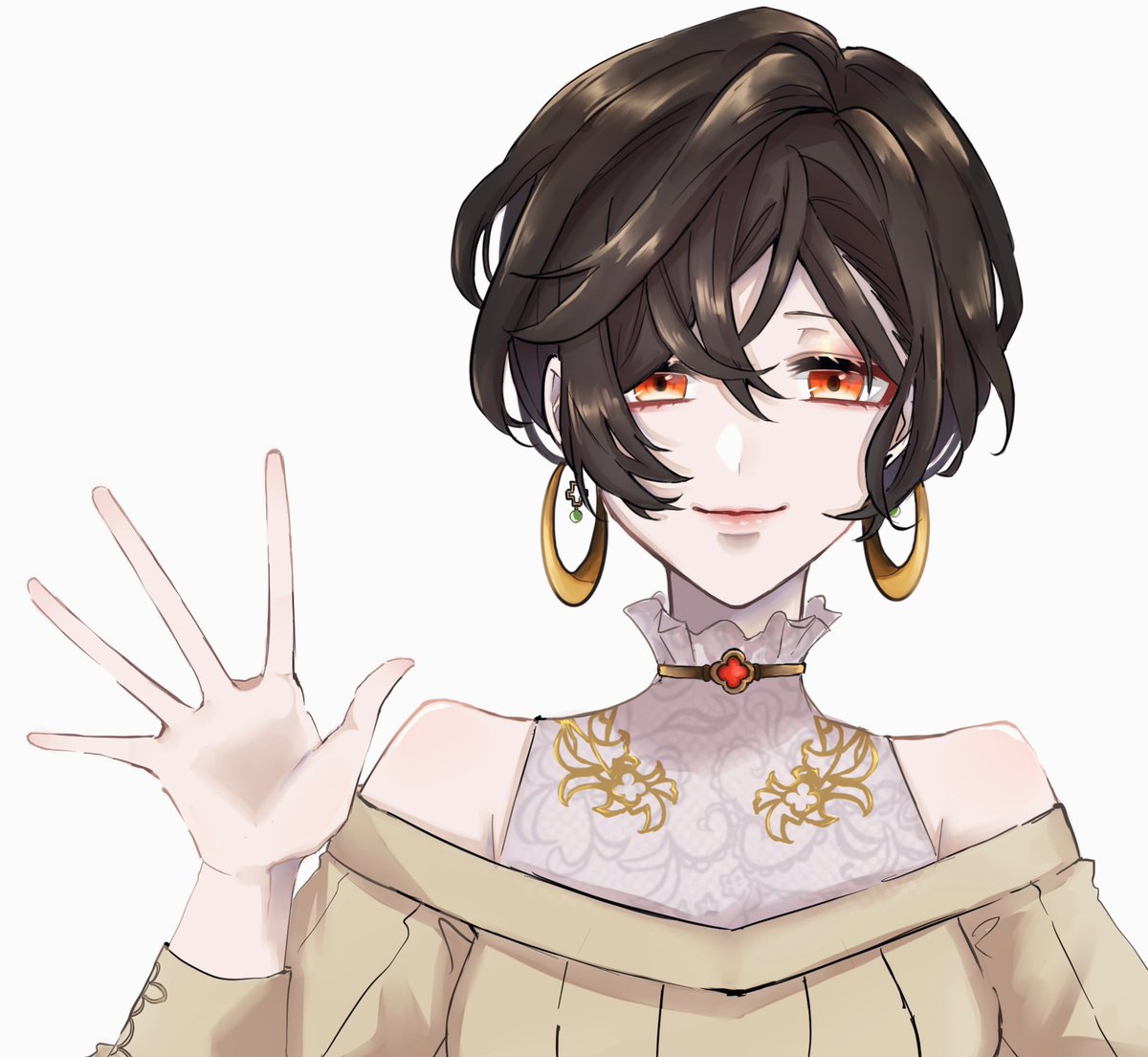 貴族衣装とおでこ Kuzuart しおり のイラスト