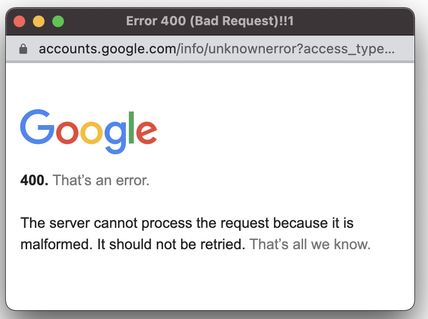bigonazzi's tweet photo. @taylorhou @Google @gmail @GoogleWorkspace third party auth also not working here https://t.co/HclTM4ckDu