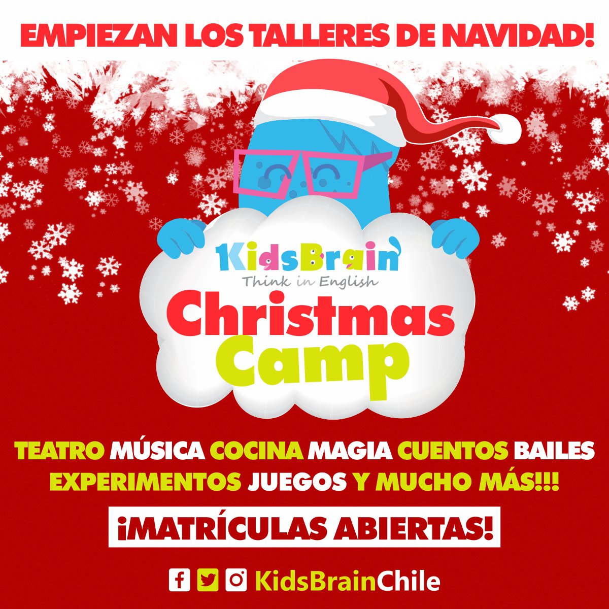 KidsBrainChile's tweet photo. 🎅 Arrancamos los Talleres de Navidad!!! 

📝 Matriculas abiertas!!! 

📲 +56986485685 
📲 +56995951225 
✉️info@kidsbrain.cl 

Think in English! 
💻🧮🏠🇨🇱🇬🇧🌎 

#KidsBrain #Chile #Christmas #English #Maths https://t.co/5sKoBkilU1