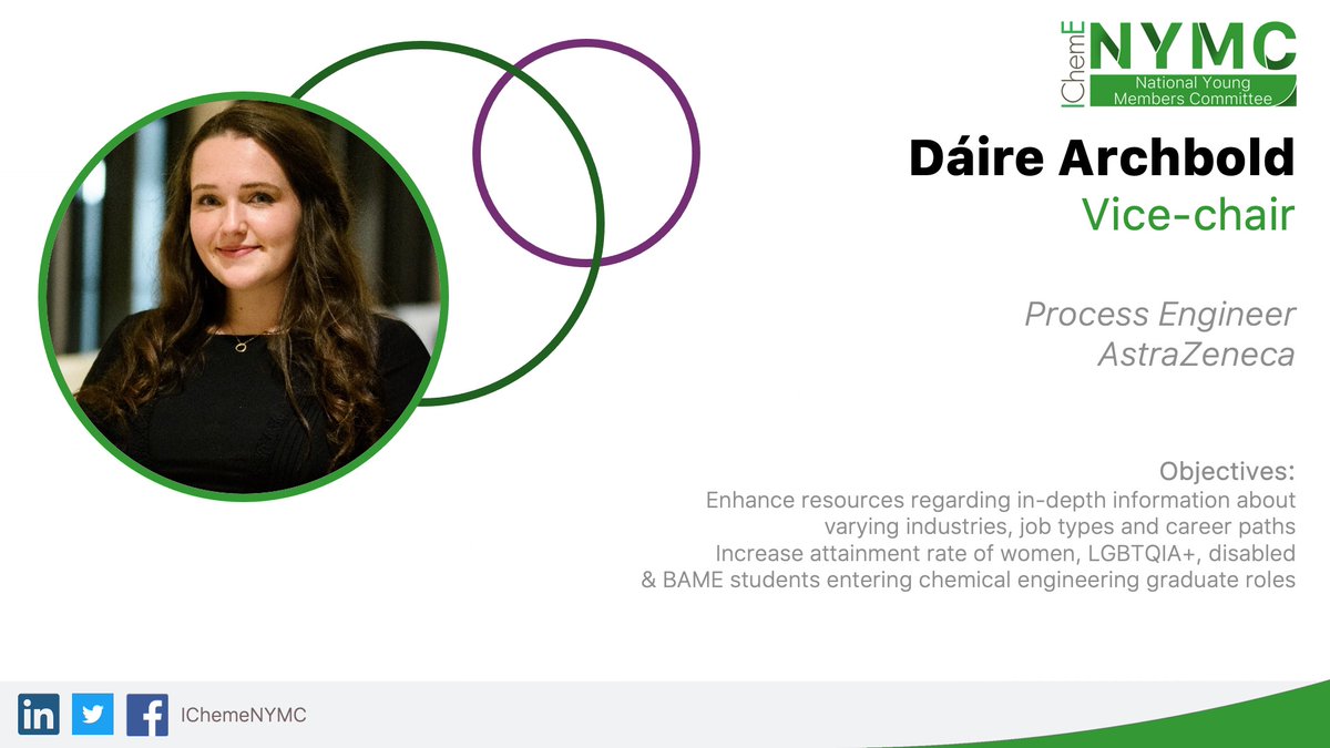 #MeetTheCommittee Congratulations to Dáire for being elected as our Vice-chair for 2020-2021! 

Dáire is a Process Engineer at <a href="/AstraZeneca/">AstraZeneca</a> and is happy to help about career paths and grad roles. 
Stay tuned to get to know more about the NYMC! 
#NYMC #IChemE #Engineering