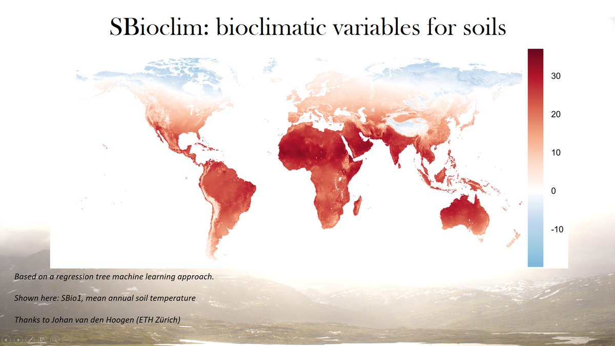 8/n What this database can do for us? Well, for one it can help us create global maps of soil bioclimatic variables (SBio) to use in your models (Yes, we are as eager to get these out to you as you are to get your hands on them!)  #BES2020