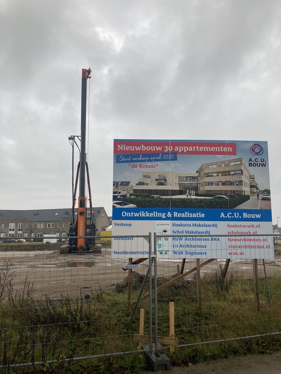 De heistelling staat klaar om morgen (15 dec) de eerste paal te slaan voor het project de kroon