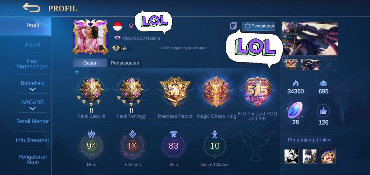 AsokaML's tweet photo. @GamesMenfess Izin ngelapak , siapa tau ada yang minat . Next season udah vakum gak main lagi . Yang berminat, dm aja 🙏🙏 https://t.co/DkrtVjHpNr